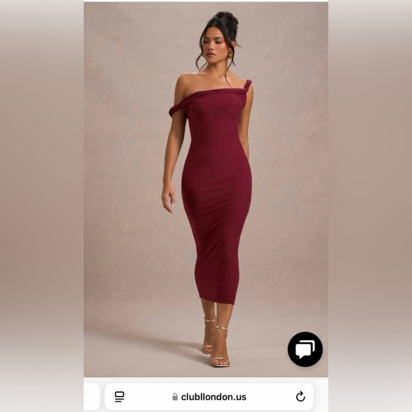 SALOME
BERRY TWISTED ASYMMETRIC MIDI DRESS - Picture 4 of 4